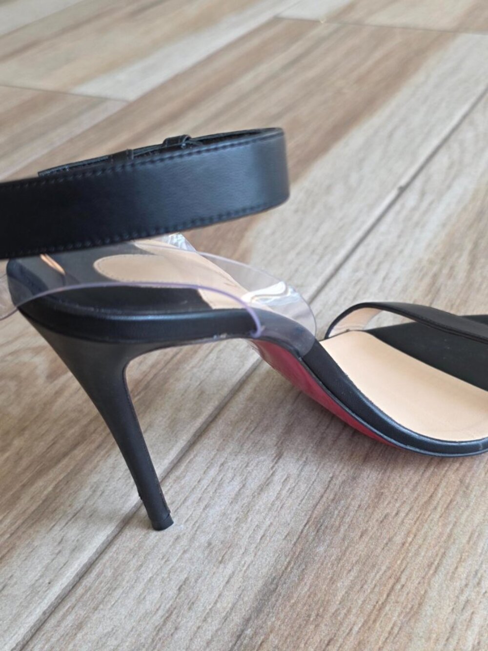 Christian Louboutin Jonatina Black Leather Sandals Strappy Eur. 37 - Picture 9 of 13